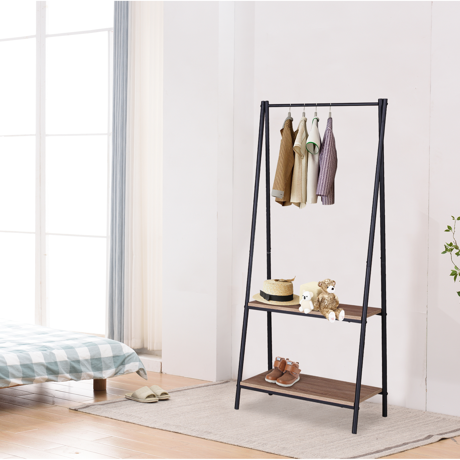 Kleiderstange Garderobenständer 64.5*40*151cm Wäscheständer mit